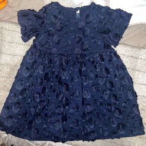 JANIE &JACK CLIPPED FRINGE FLORAL JACQUARD DRESS